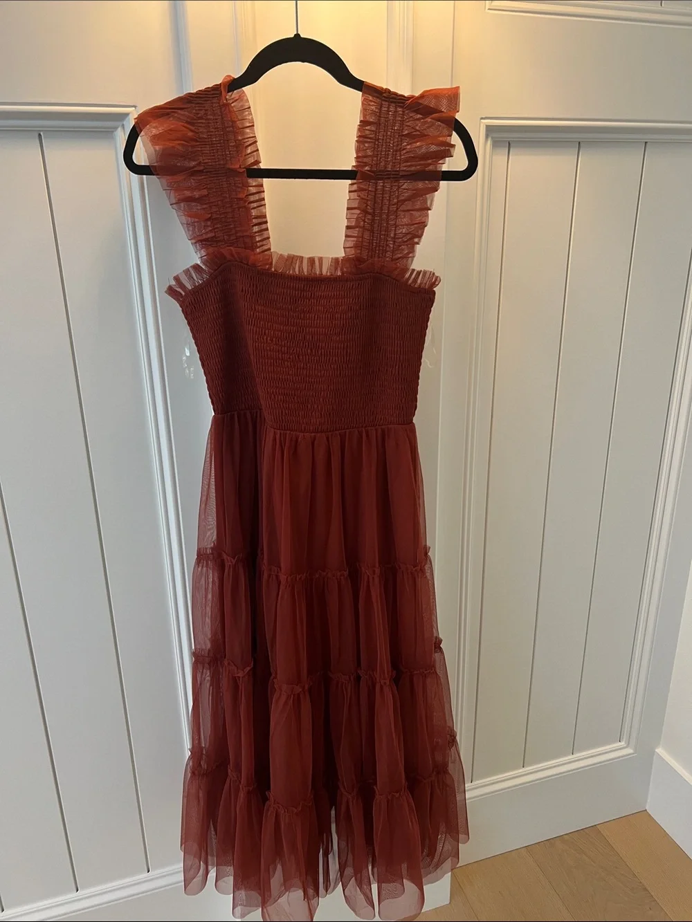 Baltic Born Rust Ruffled Midi Dress - Picture 1 of 3